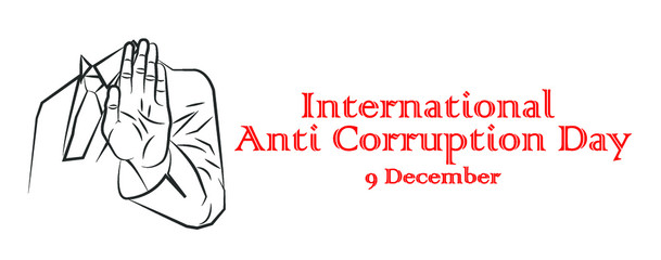  International anti-corruption day,  9 December, banner poster anti corruption illustration for printing