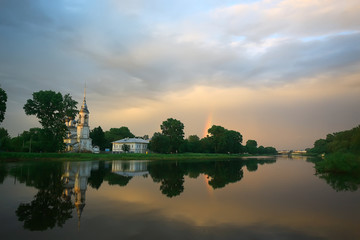 Obraz premium Russia church landscape, nature landscape in Russia, religion