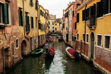 Obraz na płótnie Canvas City scenery with canal in Venice, Italy 