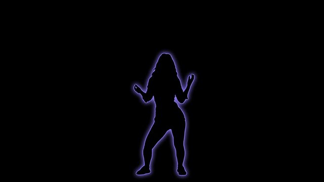 Sexy Dancing Neon Girl Silhouette
