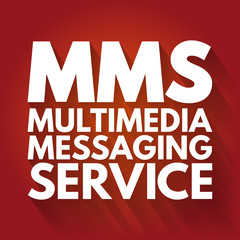 MMS - Multimedia Messaging Service acronym, technology concept background