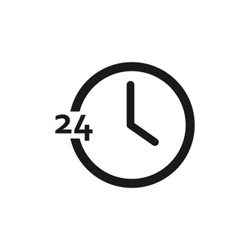 24 hour assistance clock icon vector image