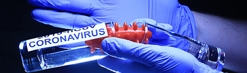 concept coronavirus 2019-ncov, virus in vitro biohazard test