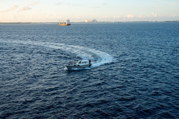 motor boat on the sea