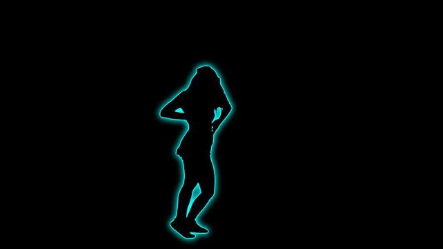 Club Girl Dancing Neon Silhouette