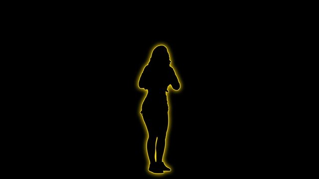 Sexy Lady Dancer Neon Silhouette