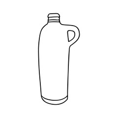 Vase for flowers in the style of Doodle.Black and white image.Monochrome.Interior item.Vector image.