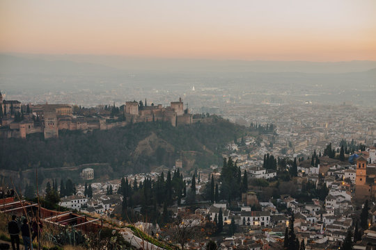 Granada city beautiful buildings spain © saragraphika