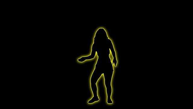 Club Dancer Glowing Neon Silhouette