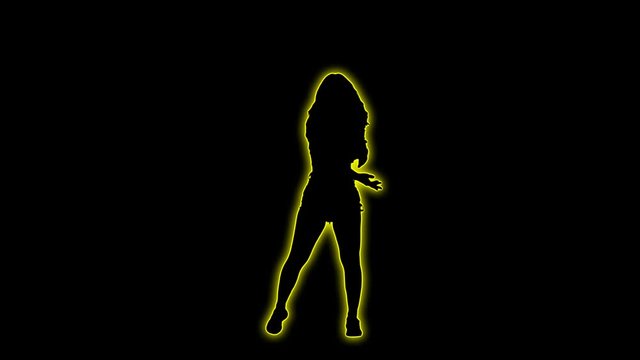 Sexy Dancer Neon Silhouette