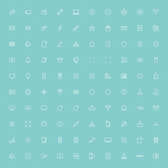 100 web minimal line icons