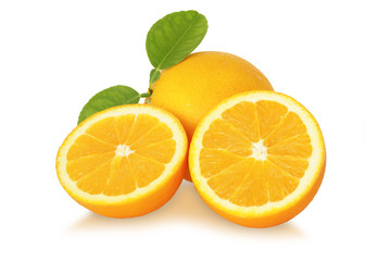 Orange fruit isolated on white background. With clipping path. 