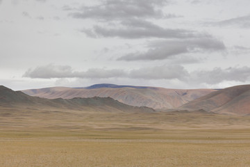 Typical landscapes of Mongolia. mountain slopes and valleys. Altai, Mongolia