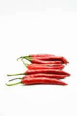 Red Chili or peppers or Capsicums , shots on isolated white background.