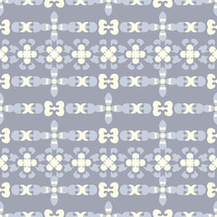 Seamless pattern retro, vintage. Blue jean, pale yellow and chocolate color. Pastel colors. Vector.