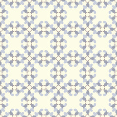 Seamless pattern retro, vintage. Pale yellow, chocolate color and blue. Pastel colors. Vector.