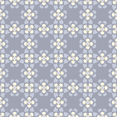 Seamless pattern retro, vintage. Blue jean, pale yellow and chocolate color. Pastel colors. Vector.