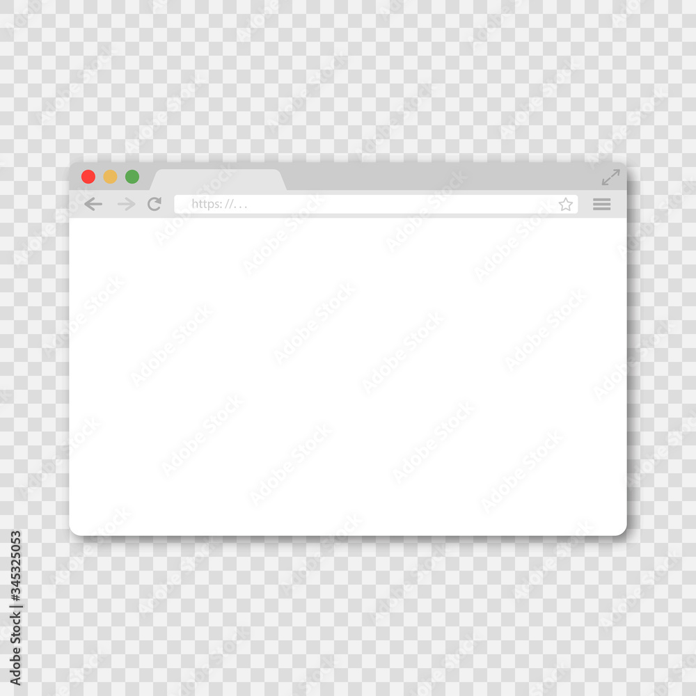 Poster browser window. opened web browser template. realistic window concept internet browser.