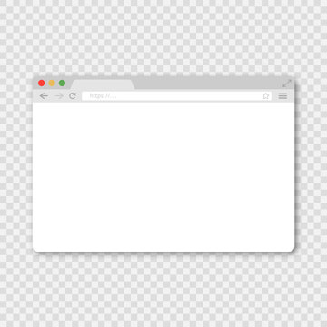 Browser window. Opened Web browser template. Realistic Window concept internet browser.