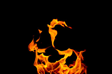 photo of a yellow-orange flame on a black background