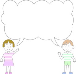 	子供と吹き出しのイラスト
