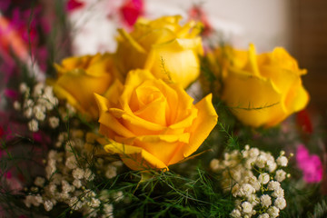 bouquet of yellow roses beautiful