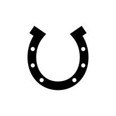 Horseshoe icon isolated on white. Good luck symbol vector illustration.