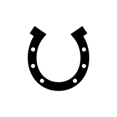 Horseshoe icon isolated on white. Good luck symbol vector illustration.