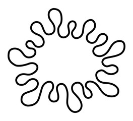 Black spot. Splash silhouette. Ink blot. Drip black paint. Oil. Abstract virus, bacteria or microbe icon. Abstract vector monochrome illustration isolated on white background.