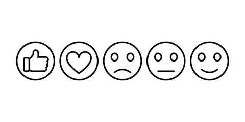 Set emoticons icon. Emoji flat design. Emoticons web icons. Chat comment reactions in white background. Round buttons for web.