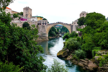 Fototapeta na wymiar The Old Bridge, Mostar, Bosnia-Herzegovina
