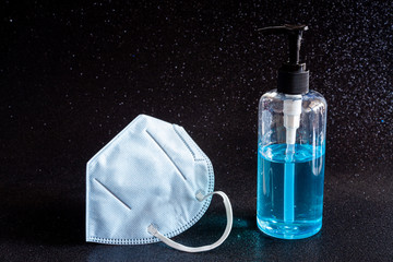Mask protection from covid19 and PM 2.5 and Alcohol gel washing hands for sanitizer to avoid...