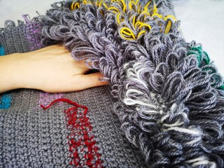 crocheting, elongated loops, handmade rug2
