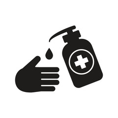 bottle hand sanitizer icon vector design illustration