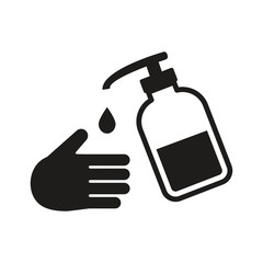 bottle hand sanitizer icon vector design illustration