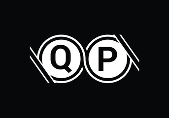 Initial Monogram Letter Q P Logo Design Vector Template. QP Letter Logo Design