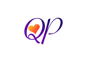 Initial Monogram Letter Q P Logo Design Vector Template. QP Letter Logo Design