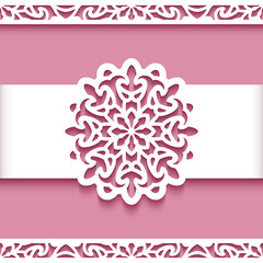 Belly band decoration and border lace patterns. Vintage template for laser cutting or plotter printing.