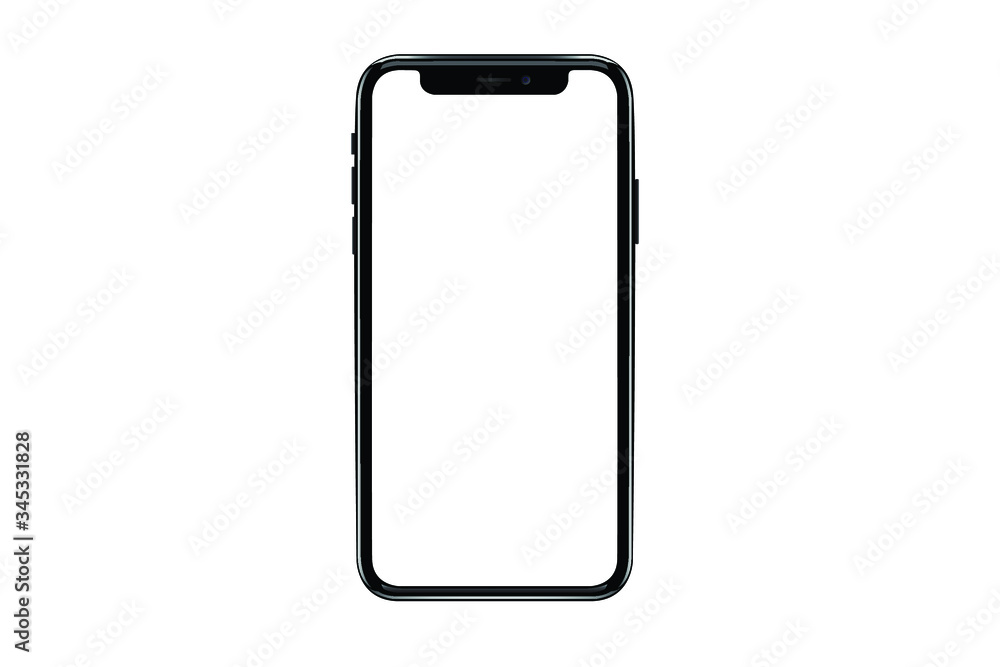 Poster smartphone with a blank screen on a flat surface. high resolution vector illustration of responsive 