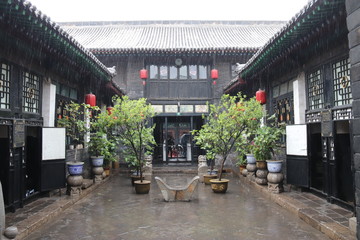 Cour intérieure d'une maison traditionnelle à Pingyao, Chine	