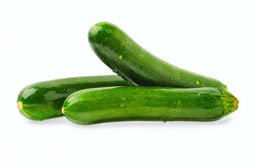 Fresh zucchini isolated on white background