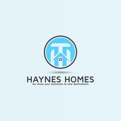 Logo with house property management vector design with Letter H