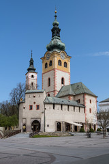 Fototapeta na wymiar Banska Bystrica Town Castle with clock tower and barbican, Slovakia