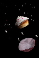 Falling Cupcake with sprinkles