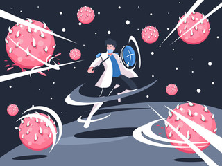 Person Fighting the Virus