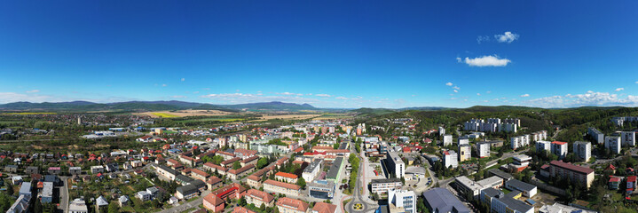 Aerial view of the town of Vranov nad Toplou in Slovakia