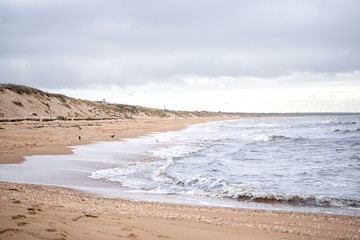 Stormy day at the beach of Angelholm, Sweden.