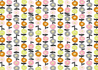 Nordicfloral pattern wallpaper 　北欧　花柄壁紙