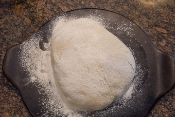 Bread dough on the rise