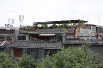 Terrasse sur le toit d'une maison à Xi'an, Chine	